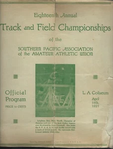 April 1927 18th Annual AAU Southern Pacific Track & Field Championship Program - Bild 1 von 1