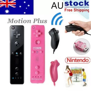 2PCS 2in1 Motion Plus Remote and Nunchuck Controllers for Wii & Wii U Wiimote - Picture 1 of 18