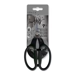 Tim Holtz Black Scissors Titanium Snip Micro Serrated 7" inch Tonic Studios NEW! - Picture 1 of 2