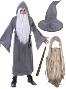 Adult Wizard Costume Magic Sorcerer Book Week Halloween Movie Fancy Dress Outfit - Picture 1 of 7
