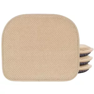 Khaki Memory Foam Chair Pads 4 Pack D-Shaped Seat Cushions for Dining Office ... - Picture 1 of 7