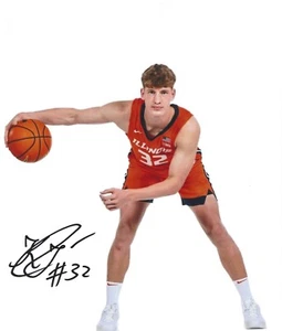 FOTO FIRMADA CON AUTÓGRAFO DE KASPARAS JAKUCIONIS 8X10 ILLINOIS NCAA BALONCESTO CERTIFICADO DE AUTENTICIDAD - Imagen 1 de 1