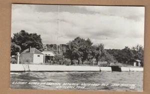 Vintage RPPC Echt Foto Postkarte US Küstenwache White Lake Kanal & Lake Michigan! - Bild 1 von 2