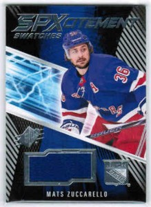 18/19 2018 UD SPX MATS ZUCCARELLO XS-MZ SPXCITEMENT SWATCHES JERSEY NY RANGERS
