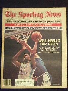 February 13 1982 Sporting News Magazine Sam Perkins North Carolina NCAA - Picture 1 of 2