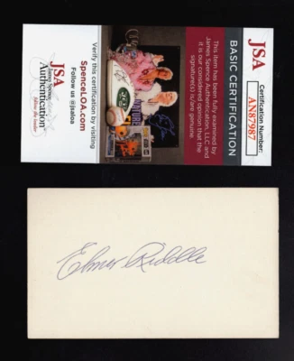 ELMER RIDDLE Signed Autograph Auto Cincinnati Reds Signature 3x5" Cut JSA 💎 COA - Image 1 of 2