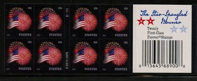 US 4855a, 2014 (68c) FORT McHENRY FLAG, ($13.60) UNF BKLT PANE, MNH (US406K) - Image 1 of 2