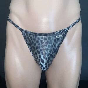 Bikini vintage HOM lucido metallizzato ologramma stampa ghepardo perizoma taglia small - Foto 1 di 4