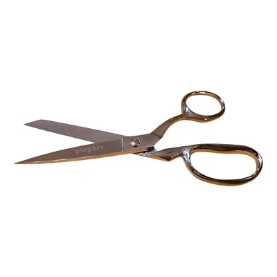 GINGHER SCISSORS 8" Germany CHROME MEXICO Dress Shears  - Image 1 of 4