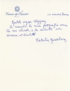 Natalia Ginzburg-Handwritten Letter (Italian Author) - Picture 1 of 1