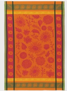 Now Designs 18" x 28" Printed Dishtowel Sunflower Splendor Jaquard Orange NWT - Picture 1 of 4