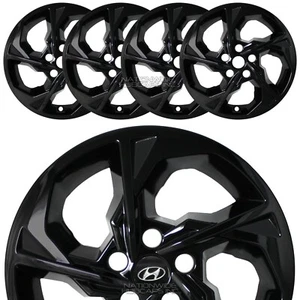 4 fits Hyundai Tucson SE SEL 2022-2024 Black 17" Wheel Skins Hub Caps Rim Covers - Picture 1 of 11