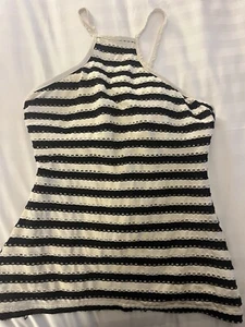 SEAFOLLY BATHER TOP SIZE 10 FAB COND REM PADDING STRIPE PATTERN - Picture 1 of 5