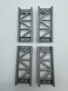 (4) LEGO Rollercoaster Rail Train Track Lot-Grey- Straight 8L - Picture 1 of 2