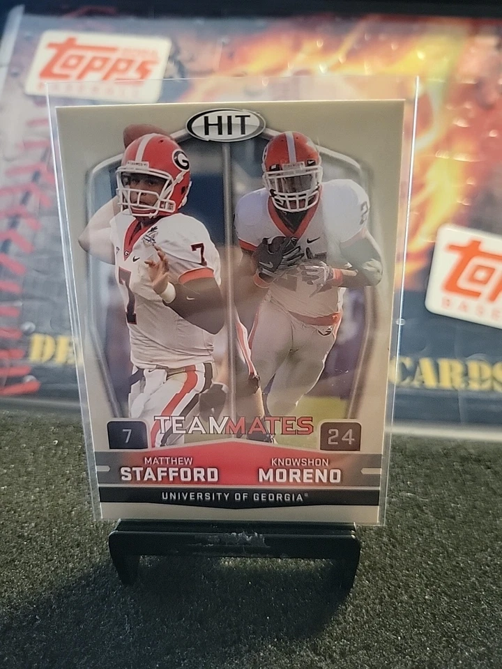 2009 Sage Hit #56 Matthew Stafford Knowshon Moreno Teammates Rookie RC Georgia - Image 1 of 2