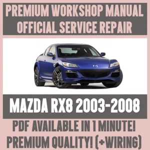 GUÍA MANUAL DE TALLER SERVICIO Y REPARACIÓN para 2003-2008 MAZDA RX8 + CABLEADO - Imagen 1 de 6