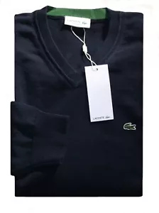 Lacoste Marine Blue Regular Fit V- Neck Pullover Size 9 Gr.XXXXL ( 4XL ) - Bild 1 von 4