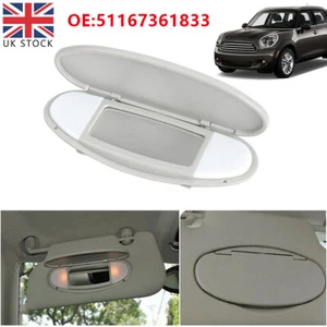 Sun Visor Vanity Mirror Cover Gray For BMW Mini R55 R56 R60 2007 2008 2009-2014 - Picture 1 of 12