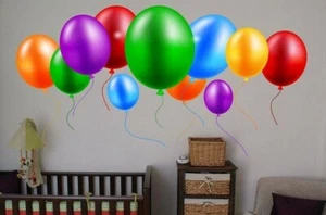 Ballons vollfarbiges Aufkleber, Ballon Kinder vollfarbiger Aufkleber, Wandkunst, cn 116 - Bild 1 von 3