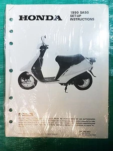 Sellado de lote antiguo Honda 1990 SA50 original instrucciones de configuración manual 4962-8912 Elite 50 - Imagen 1 de 2