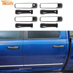 Exterior Door Handle Cover Trim Shell For Dodge RAM 1500 2010-2017 Carbon Fiber - Picture 1 of 10