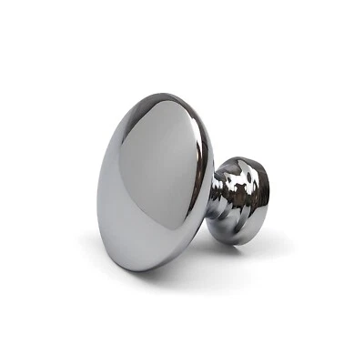 Polished Chrome Cabinet Knob Round Silver 32mm Kitchen Bathroom Unit Door Pull - Image 1 of 2
