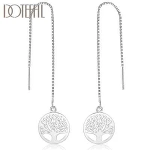 DOTEFFIL 925 Sterling Silber Kreis Rund Baum Tropfen Ohrring Damen Modeschmuck - Bild 1 von 6