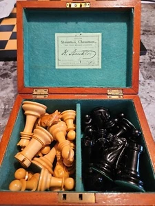 Jaques London Antique Chess Set Excellent Condition Complete With Box - Picture 1 of 11