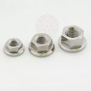 Titanium Hex Flange Nut DIN6923 - M5 M6 M8 M10 M12 M14 - Picture 1 of 7
