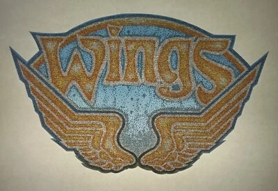VTG 1970s WINGS Paul McCartney Band Glitter Logo Iron-On T-Shirt Transfer NOS - Image 1 of 2
