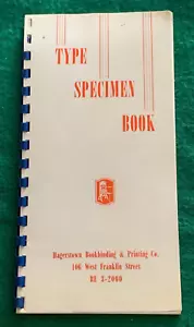 Type Specimen Book No. 1 - Hagerstown Bookbinding & Printing Co. - 1961 - Spiral - Picture 1 of 7