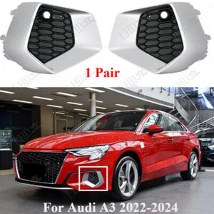 1 Pair Front Bumper Lower Grille Fog Light Cover For Audi A3 2022-2024 - Picture 1 of 4