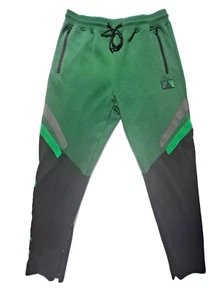 Pyramid Track Pants Mens Green/Black Tapered Zipper Legs/Pockets Sport Athletic - Picture 1 of 10