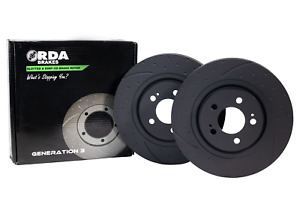 RDA Slotted And Dimpled Brake Rotor Pair 296mm Front RDA7660D