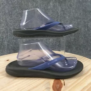 Columbia Sandals Womens 9 Casual Slip On Flip Flops Flats YL1037-593 Blue Black - Picture 1 of 16