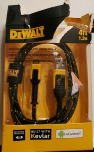 DeWALT 4 ft. Reinforced Braided Cable for Micro-USB 131 1360 DW2 Android galaxy - Picture 1 of 1