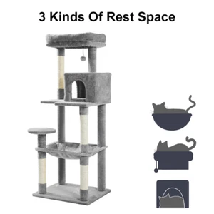 Cat Tree Tower Scratching Post Scratcher Condo House Bed Kitten Toys Furniture - Picture 1 of 10