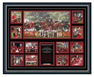 Manchester United FC 2007/2008 Treble Signed Limited Edition Framed Memorabilia - Picture 1 of 5