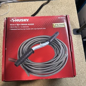 NEU Husky Abflussschnecke 1/2 Zoll x 50 Fuß räumt 2 Zoll bis 4 Zoll Abflussleitungen 1002494611 - Bild 1 von 4