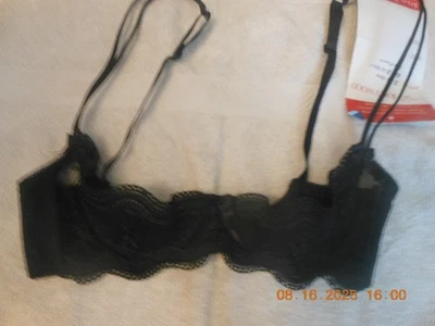 S - NWT / SHIRLEY OF HOLLYWOOD / 32A-B / "QUARTER CUP" / LACE / BLACK 🖤🤍🖤🤍🖤 - Image 1 of 4