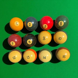Bakelite Butterscotch Billiard Pool Balls Vintage Set Of Twelve (12) - Picture 1 of 8