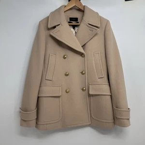 J Crew Size 8T Beige Stadium Cloth Nello Gori Majesty Peacoat - Picture 1 of 14