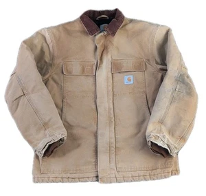 Carhartt Barn Chore Jacket C003 BRN Duck Canvas Coat Large Distressed Grunge - Bild 1 von 17