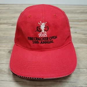 Firecracker Open Hat Cap Strap Back Red Golf Tournament 2005 Lions Muny Austin - Picture 1 of 7