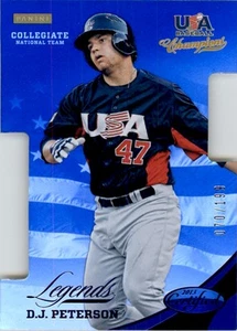2013 USA BB Champions Legend Certified Die-Cut Mirror Blue #36 D.J. Peterson/199 - Picture 1 of 2
