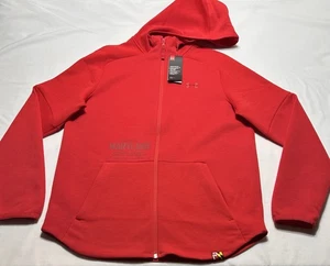 Under Armour Maryland Terrapins Hoodie mit durchgehendem Reißverschluss rot Herren Medium neu mit Etikett neu *LESEN - Bild 1 von 13