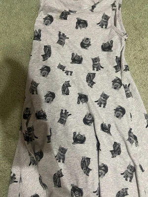 Vestido acampanado sin mangas para niñas Wonder Nation, ¡gatos grises lindo! Talla 7/8 Foto 1 de 2