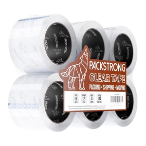Industrial Grade Clear Packing Tape 6 Rolls - 110 Yards per Roll - 3" Wide x ... - Picture 1 of 9
