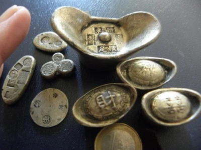 Collection de lingots de métal blanc chinois - Photo 1/4