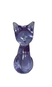 Vintage Neodym Glas Katze Figur Alexandrit Skulptur Flieder Lila - Bild 1 von 11